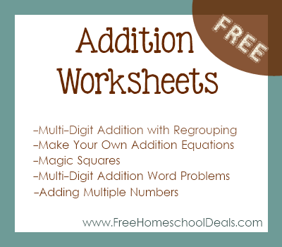 Free Addition Worksheets Make Your Own Addition Equations  Three