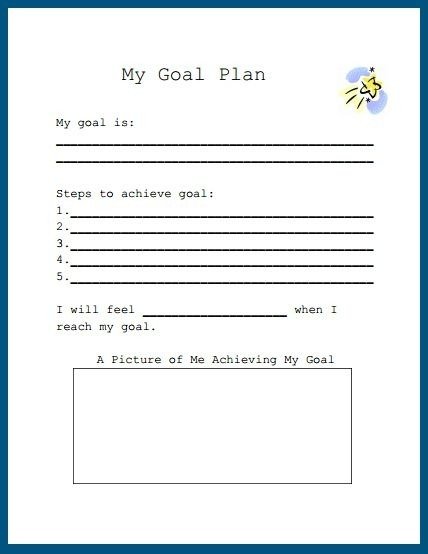 Free Printable  Goal Setting Worksheet