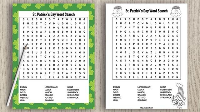 Free Printable St Patricks Day Word Search