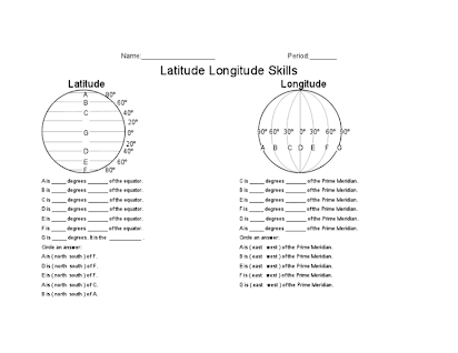 Free Printable Worksheets On Latitudes And Longitudes