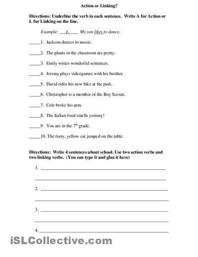 Helping Verbs And Linking Verbs Worksheets