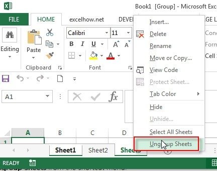 How To Group Or Ungroup Sheets In Excel