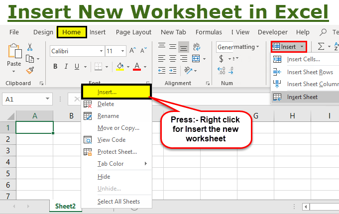 How To Insert A New Worksheet In Excel Step By Step  Shortcut Keys