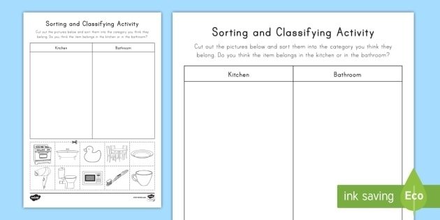 Sorting   Classifying Worksheet  Worksheet Teacher Made