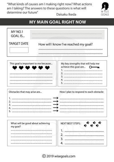 Stylish Goal Setting Worksheets To Print Pdf  Free