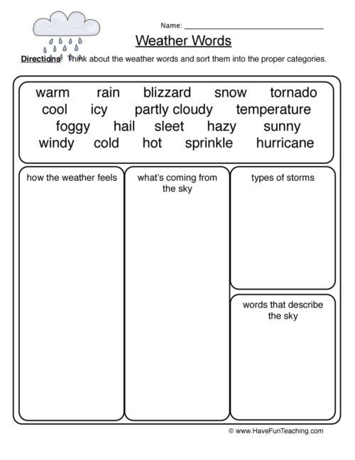 Weather Worksheets  Have Fun Teaching
