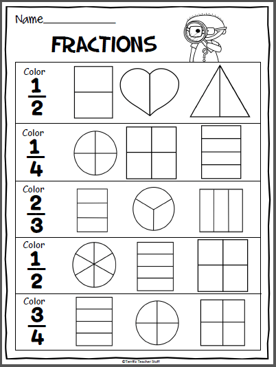 Coloring Pages  Fractions Practice Page Nd Grade Math Worksheets