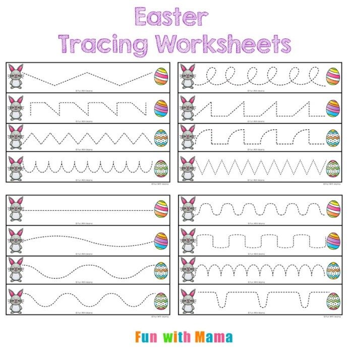 Easter Tracing Worksheets For Preschoolers Fun With Mama Bunny