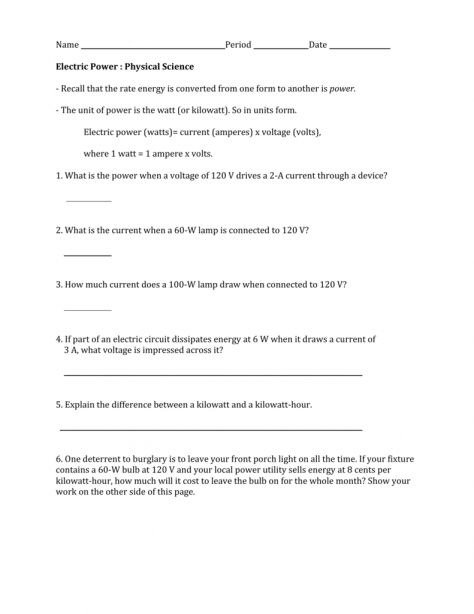 Free Science Worksheets High School Algebra Physical For Grade