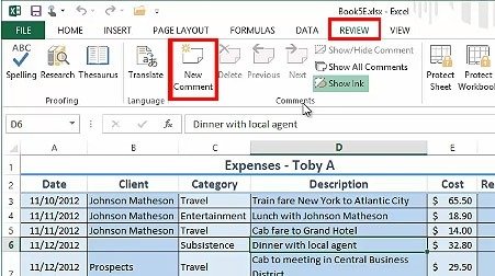 How To Insert Comments In Excel