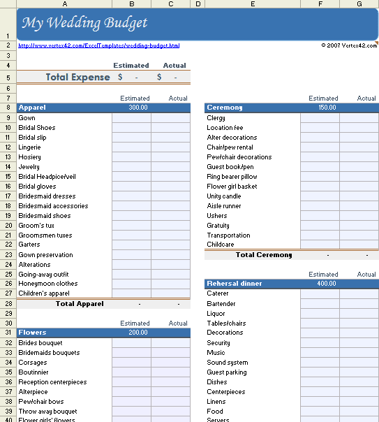 Wedding Planner Wedding Checklist Printable Worksheets